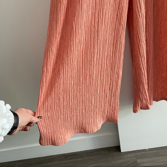 Crepe peach wide length jumpsuit - Picture 3 of 6